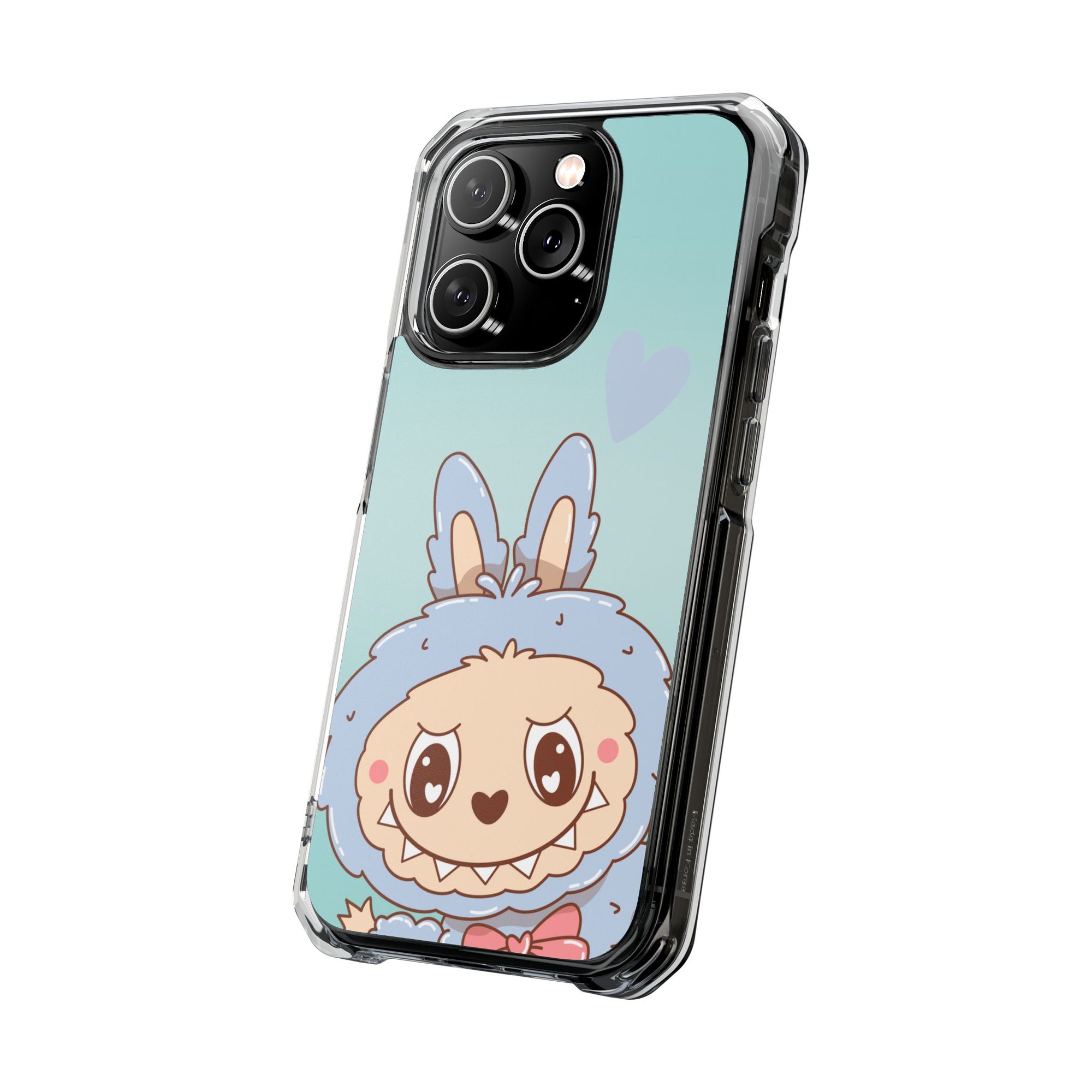 Labubu grau iPhone Handyhülle - magnetisch