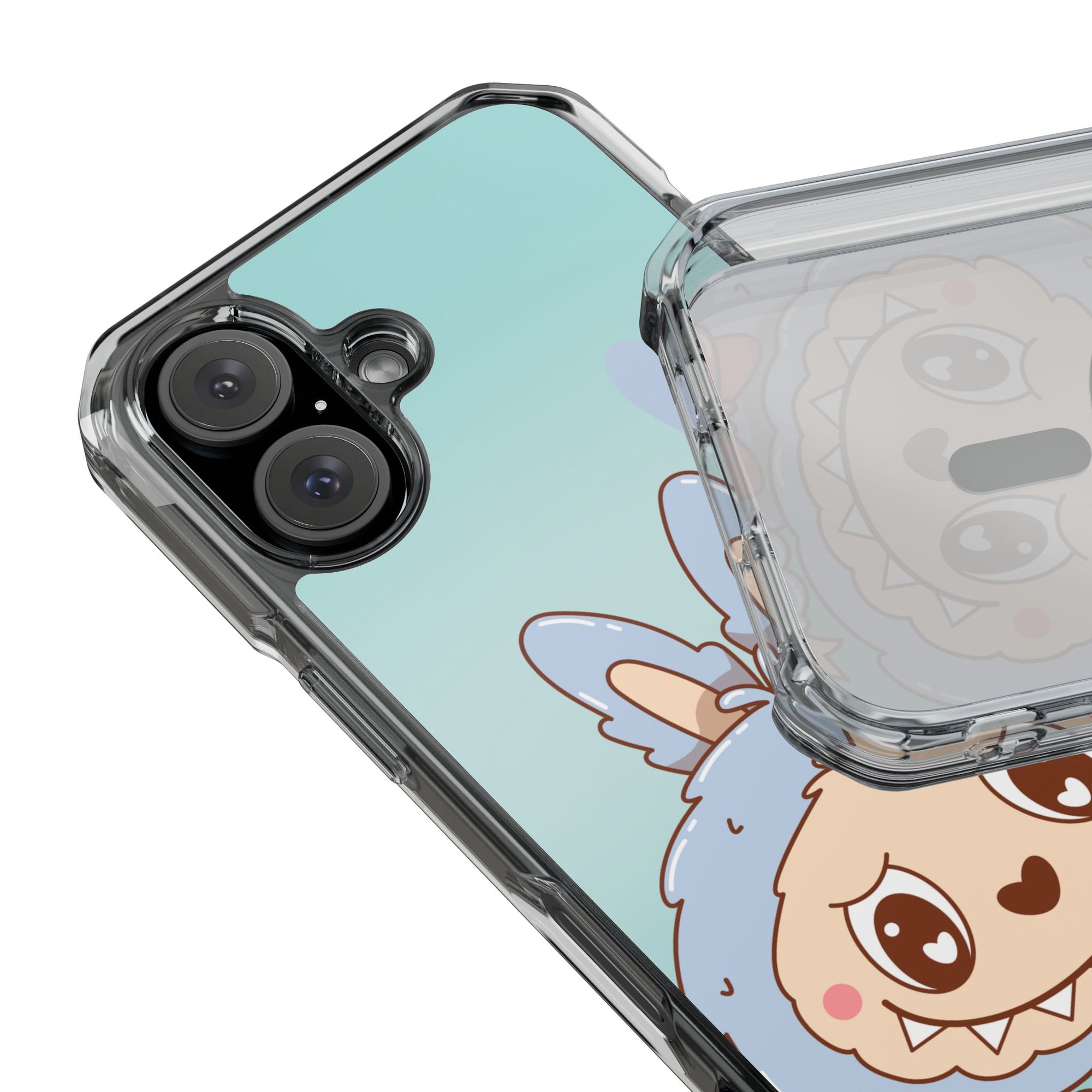 Labubu grau iPhone Handyhülle - magnetisch