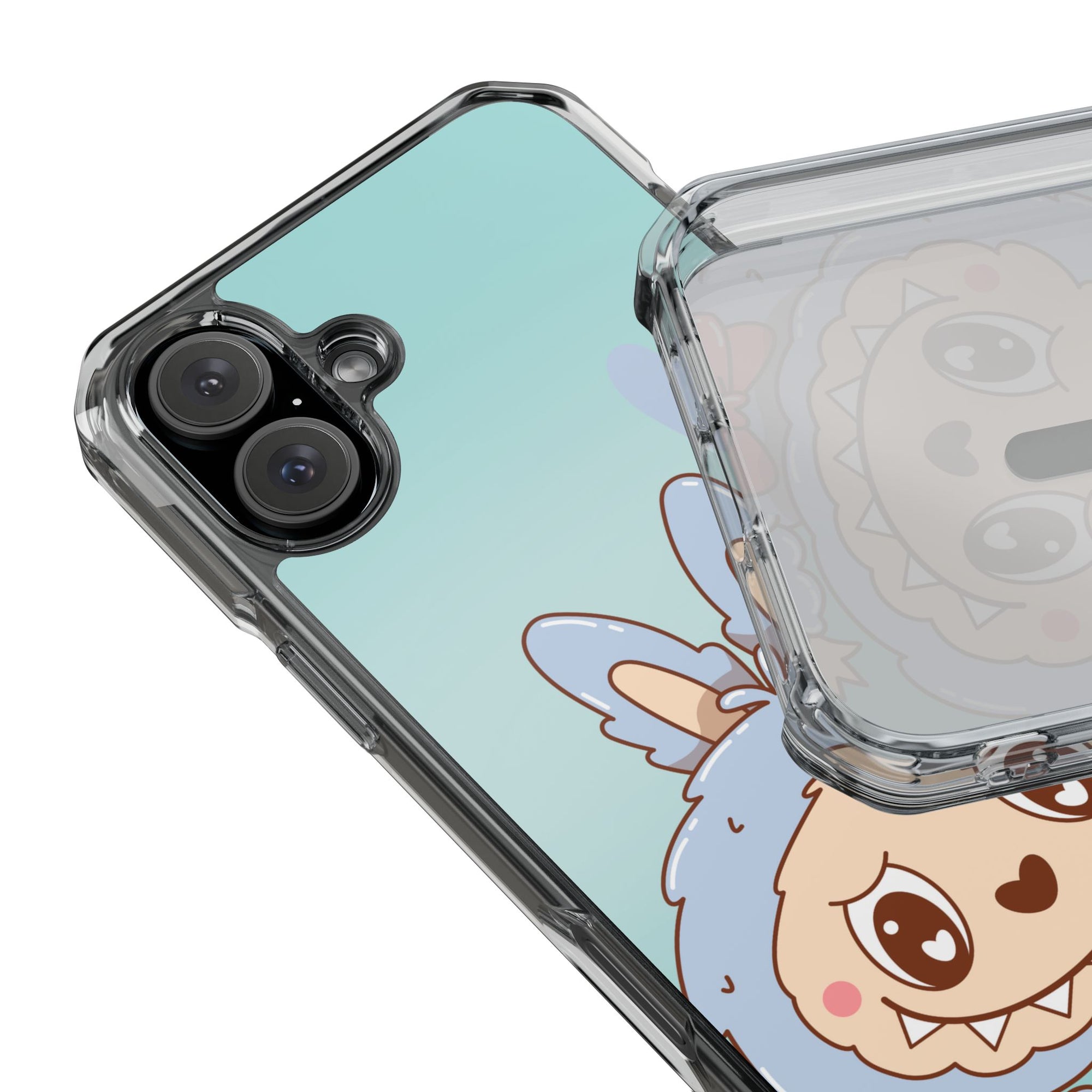 Labubu grau iPhone Handyhülle - magnetisch