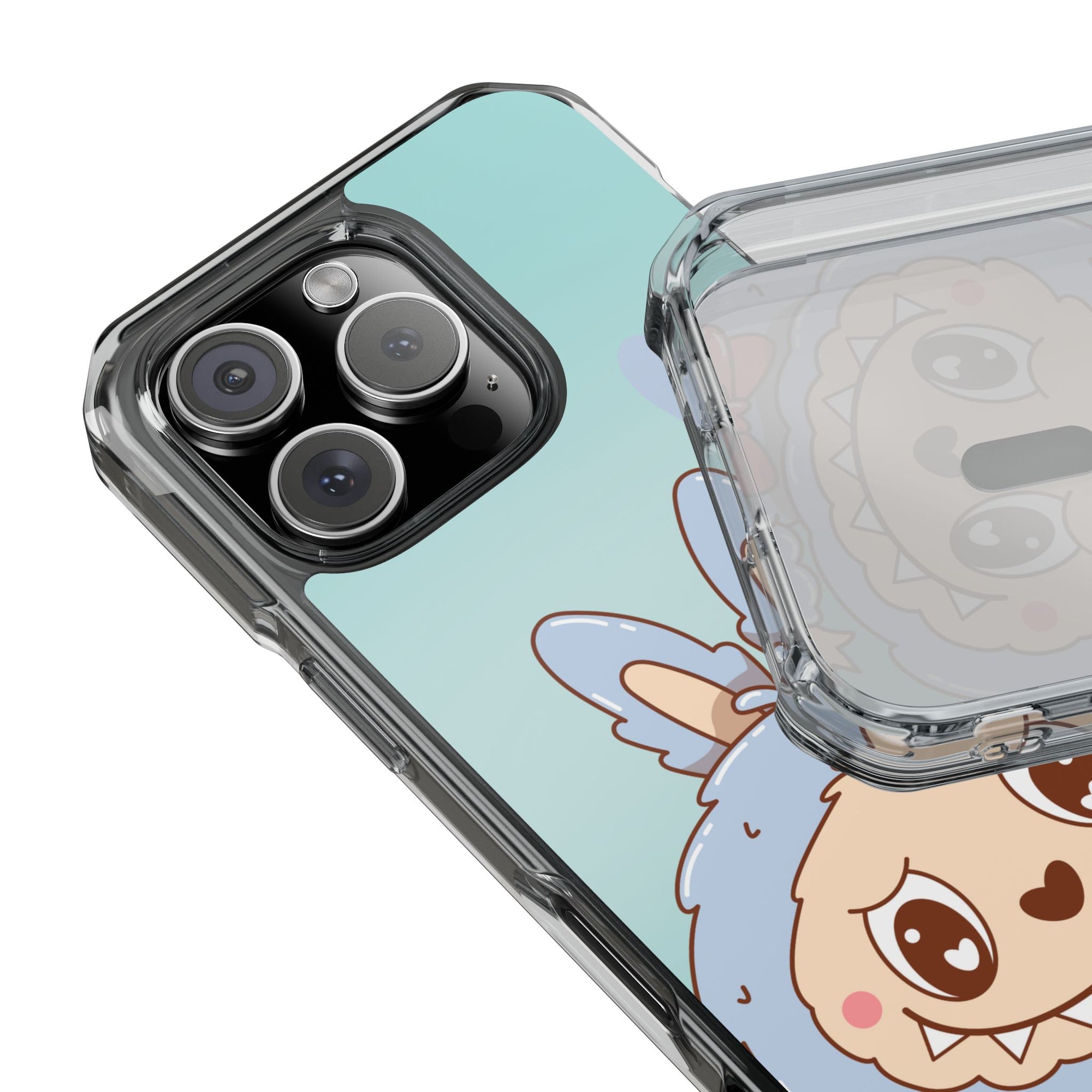 Labubu grau iPhone Handyhülle - magnetisch