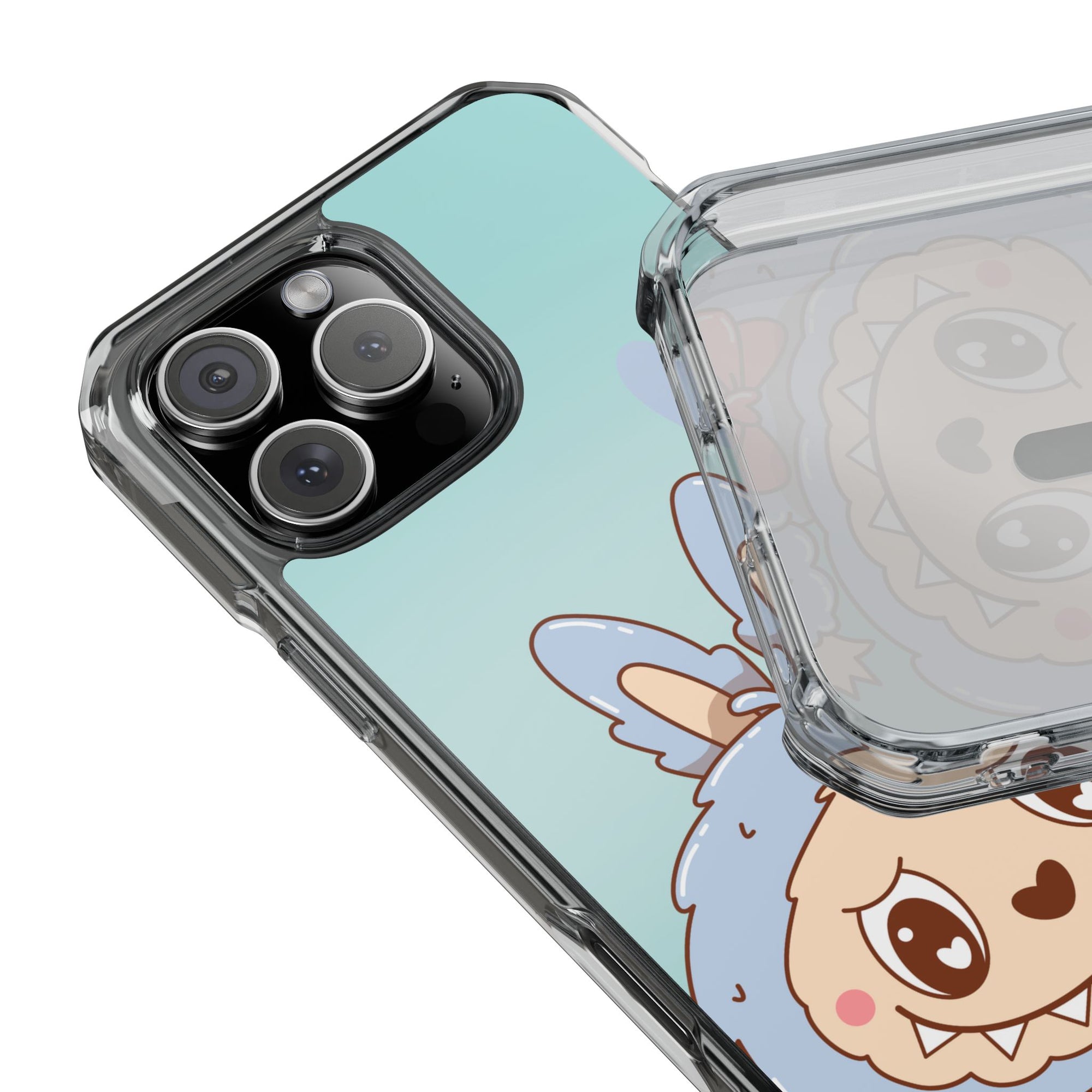 Labubu grau iPhone Handyhülle - magnetisch