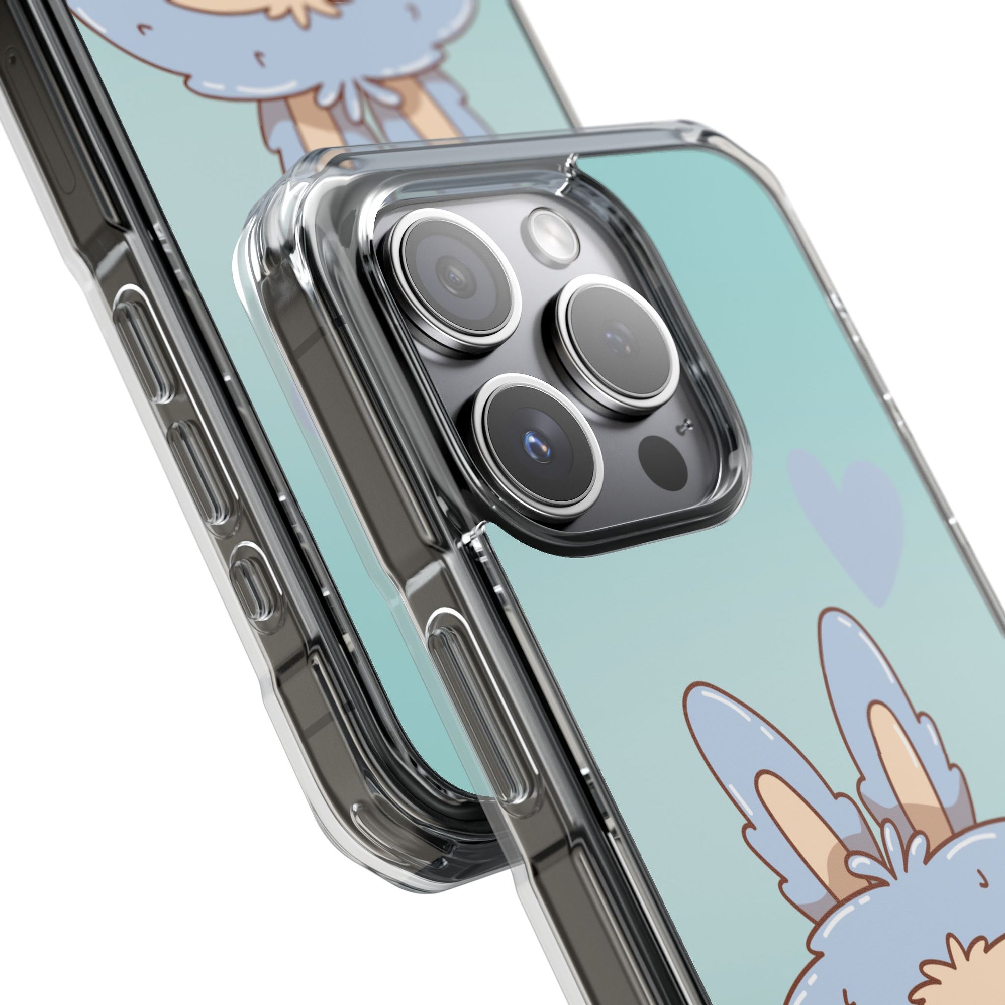 Labubu grau iPhone Handyhülle - magnetisch