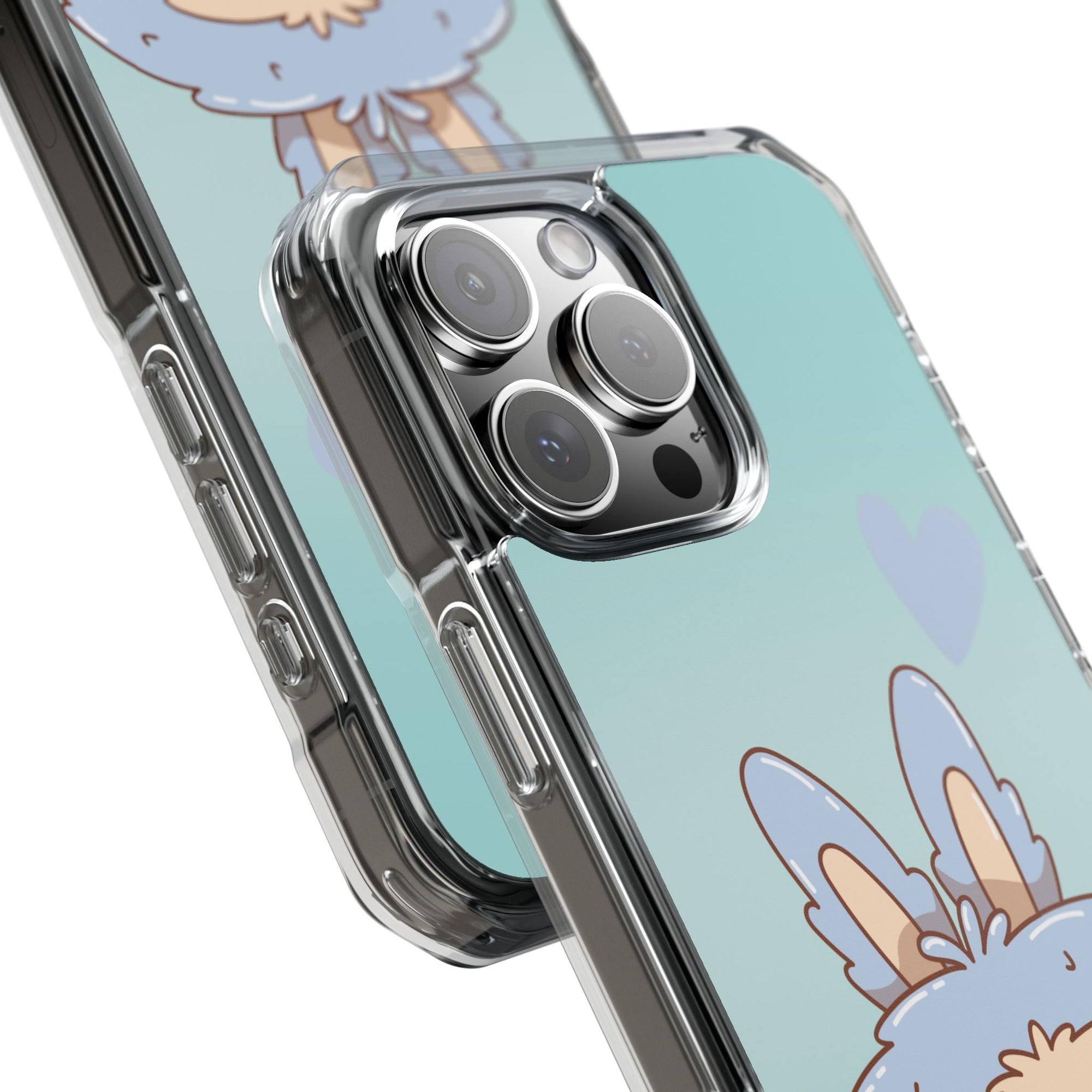 Labubu grau iPhone Handyhülle - magnetisch